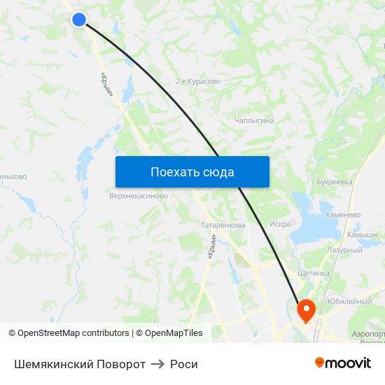 Шемякинский Поворот to Роси map