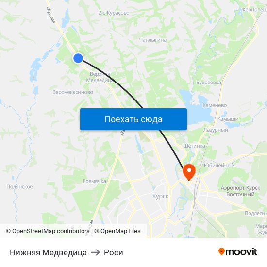 Нижняя Медведица to Роси map