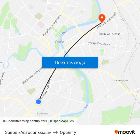 Завод «Автосельмаш» to Орелгту map