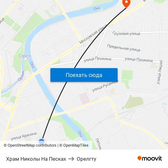 Храм Николы На Песках to Орелгту map