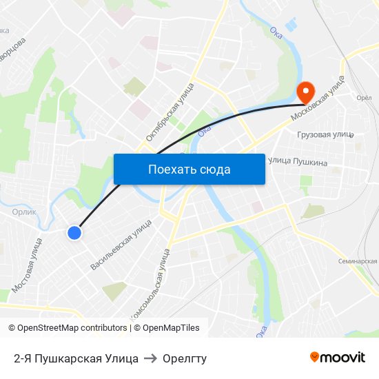 2-Я Пушкарская Улица to Орелгту map