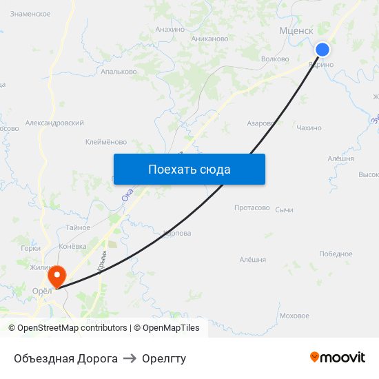 Объездная Дорога to Орелгту map