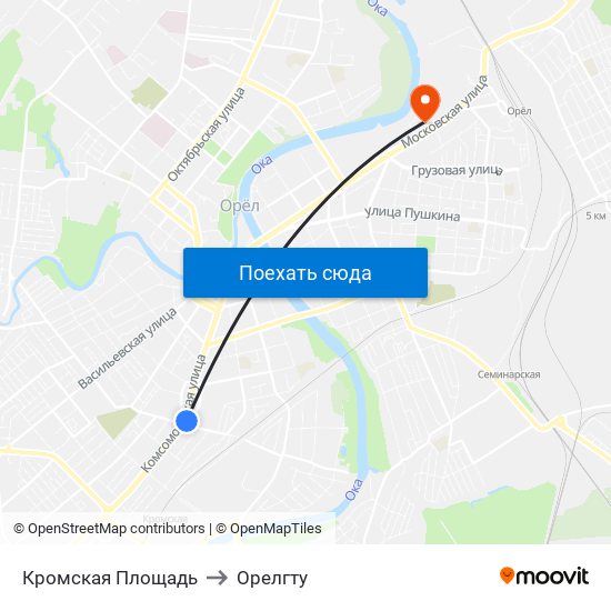 Университет to Орелгту map