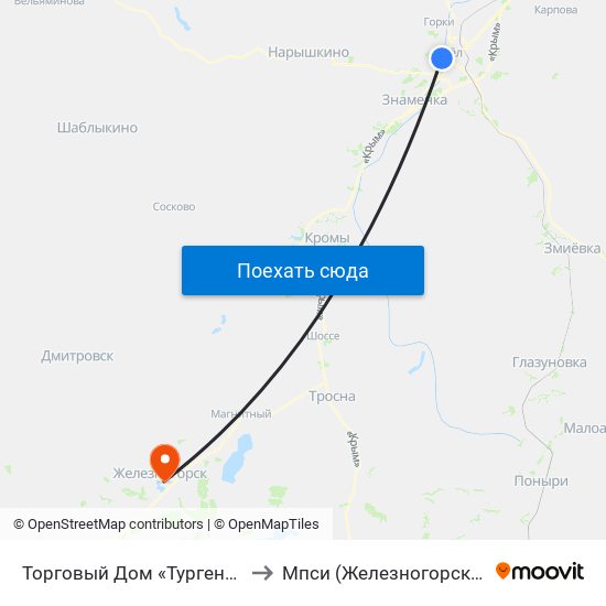 Торговый Дом «Тургеневский» to Мпси (Железногорский Ф-Л) map