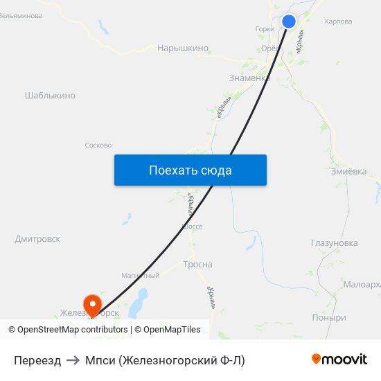 Переезд to Мпси (Железногорский Ф-Л) map