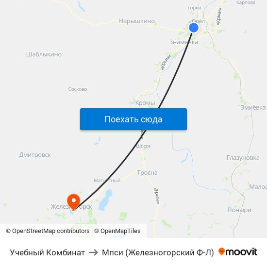 Учебный Комбинат to Мпси (Железногорский Ф-Л) map