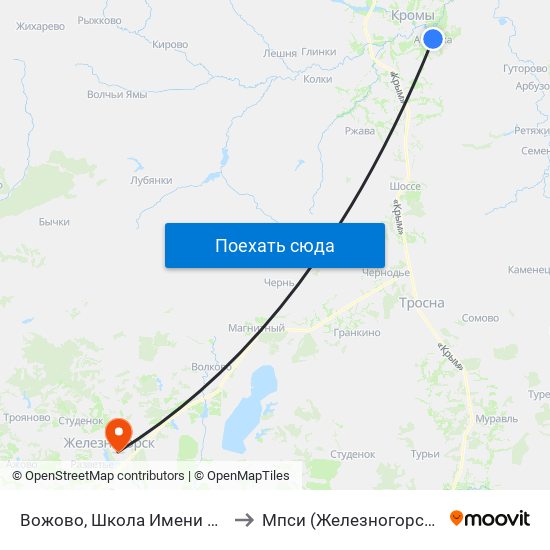 Вожово, Школа Имени Пузырёва to Мпси (Железногорский Ф-Л) map