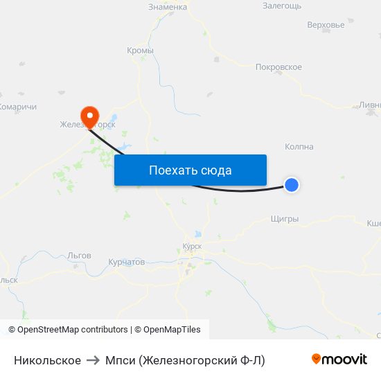 Никольское to Мпси (Железногорский Ф-Л) map
