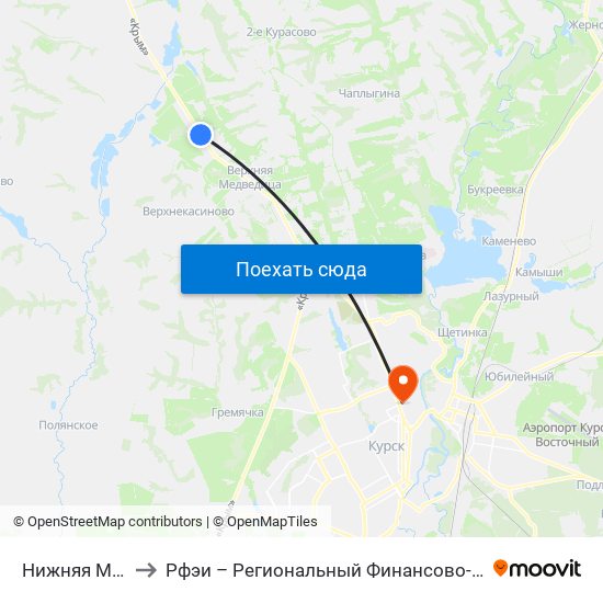 Нижняя Медведица to Рфэи – Региональный Финансово-Экономический Институт map