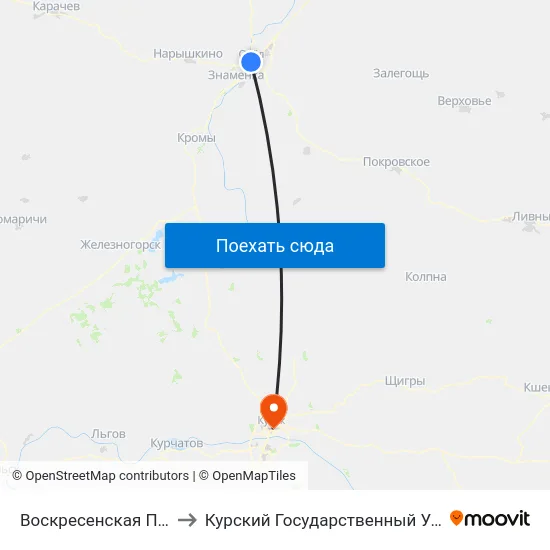 Воскресенская Площадь to Курский Государственный Университет map