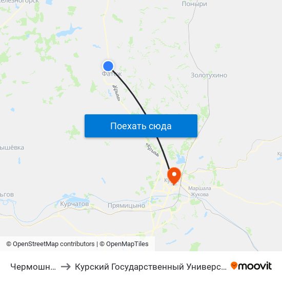 Чермошной to Курский Государственный Университет map