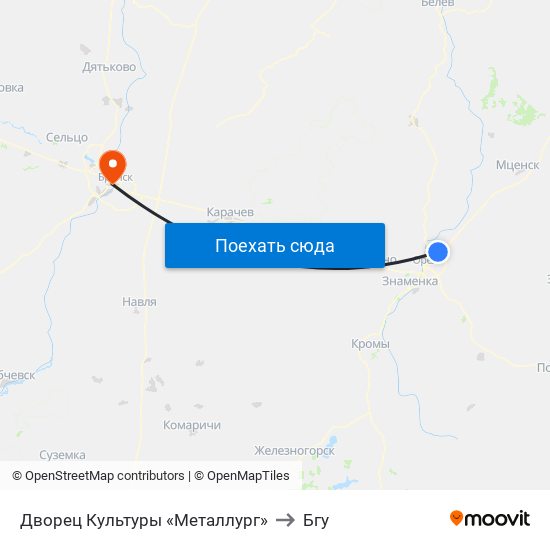 Дворец Культуры «Металлург» to Бгу map