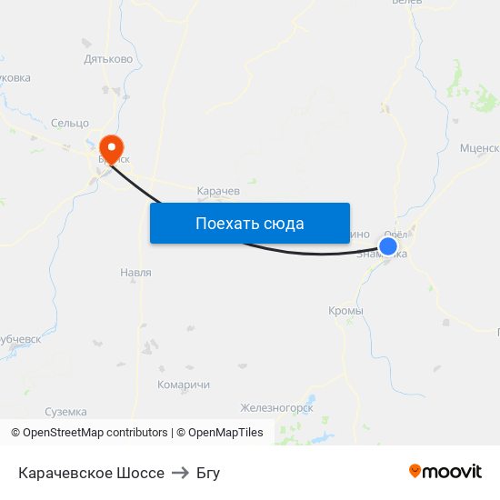 Карачевское Шоссе to Бгу map