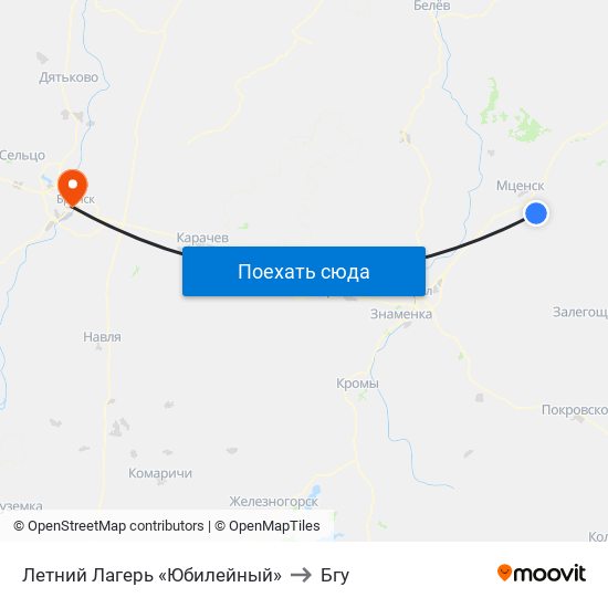 Летний Лагерь «Юбилейный» to Бгу map