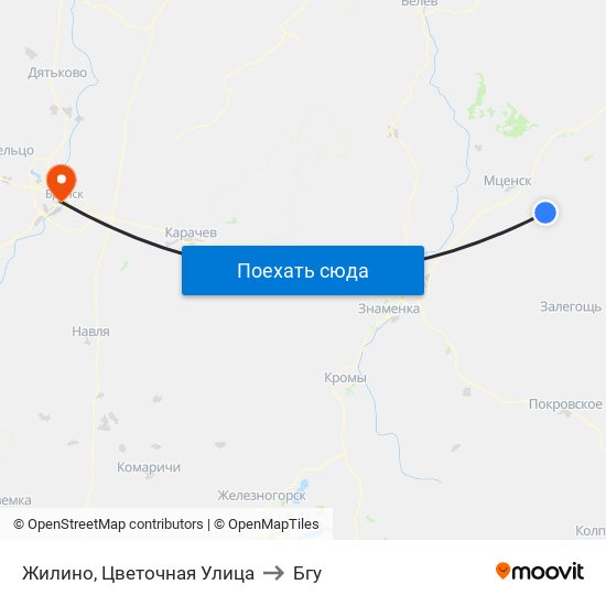 Жилино, Цветочная Улица to Бгу map