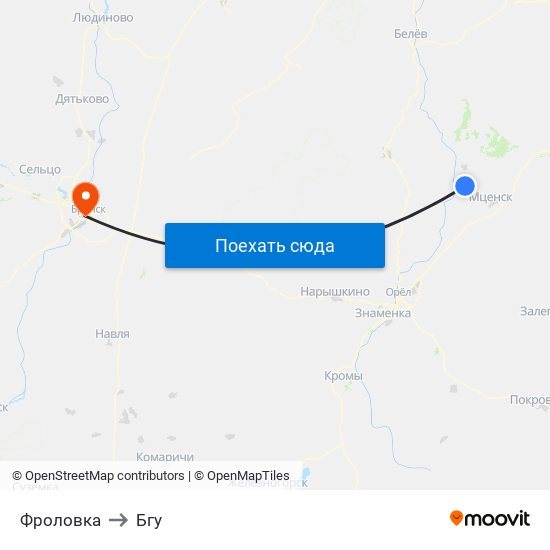 Фроловка to Бгу map