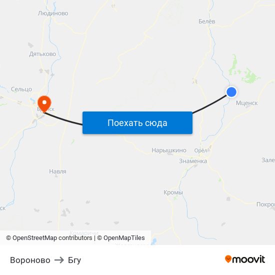 Вороново to Бгу map