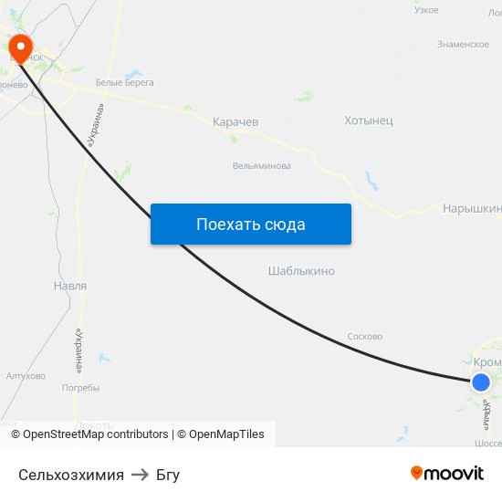 Сельхозхимия to Бгу map