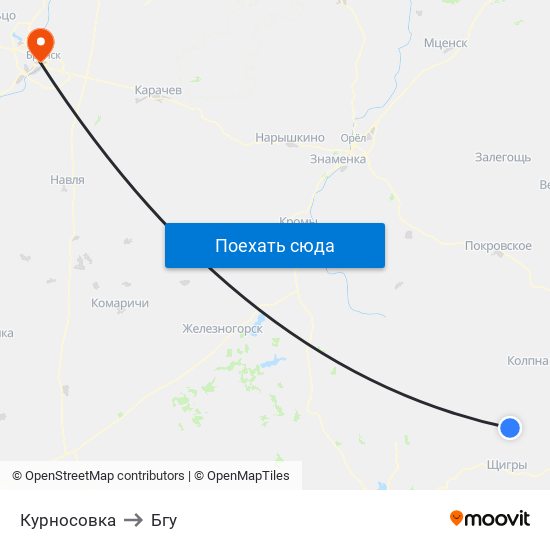 Курносовка to Бгу map