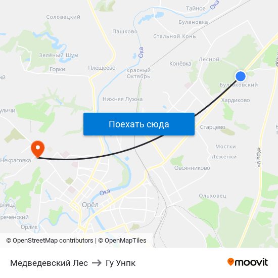 Медведевский Лес to Гу Унпк map
