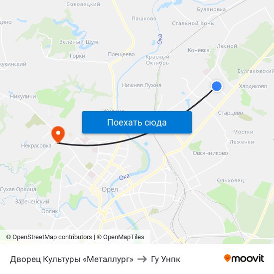 Дворец Культуры «Металлург» to Гу Унпк map