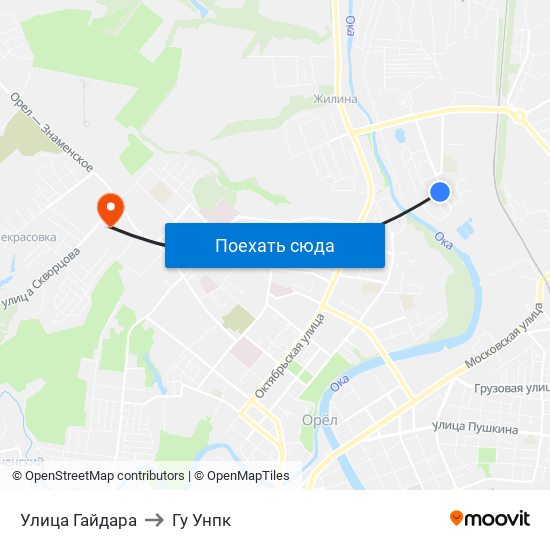 Улица Гайдара to Гу Унпк map