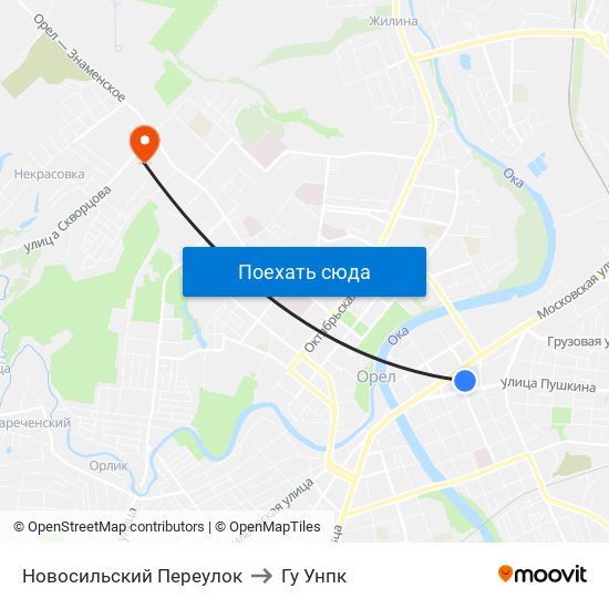 Новосильский Переулок to Гу Унпк map