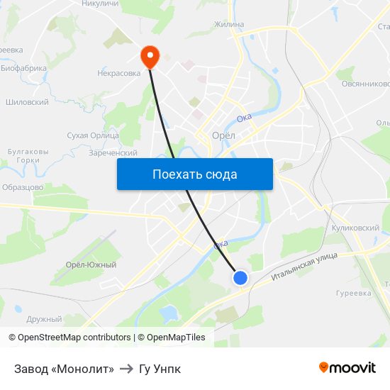 Завод «Монолит» to Гу Унпк map