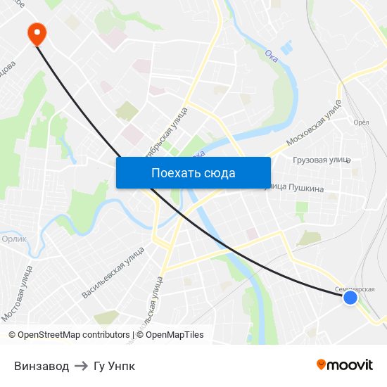 Винзавод to Гу Унпк map