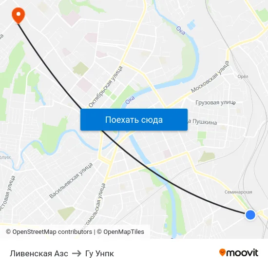 Ливенская Азс to Гу Унпк map