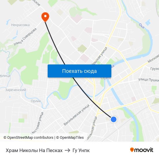 Храм Николы На Песках to Гу Унпк map