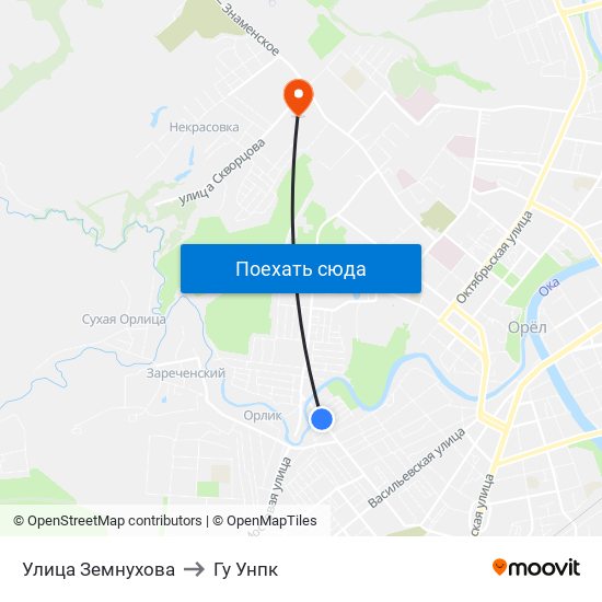 Улица Земнухова to Гу Унпк map