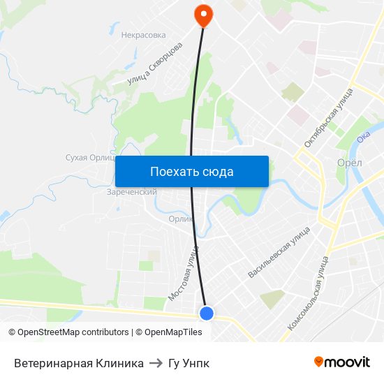 Ветеринарная Клиника to Гу Унпк map