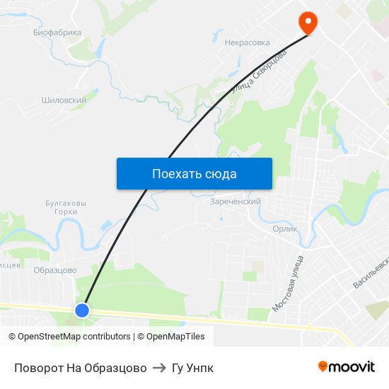 Поворот На Образцово to Гу Унпк map