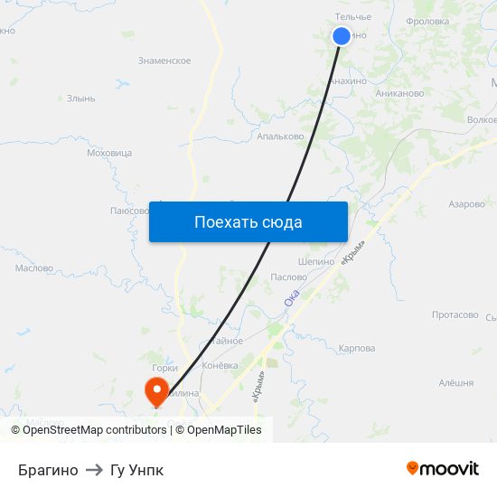 Брагино to Гу Унпк map
