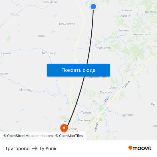 Григорово to Гу Унпк map