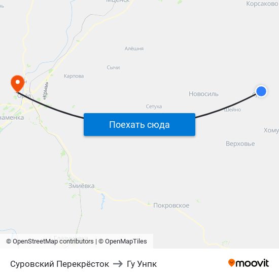 Суровский Перекрёсток to Гу Унпк map