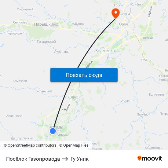 Посёлок Газопровода to Гу Унпк map