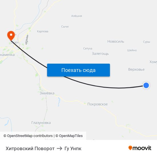 Хитровский Поворот to Гу Унпк map