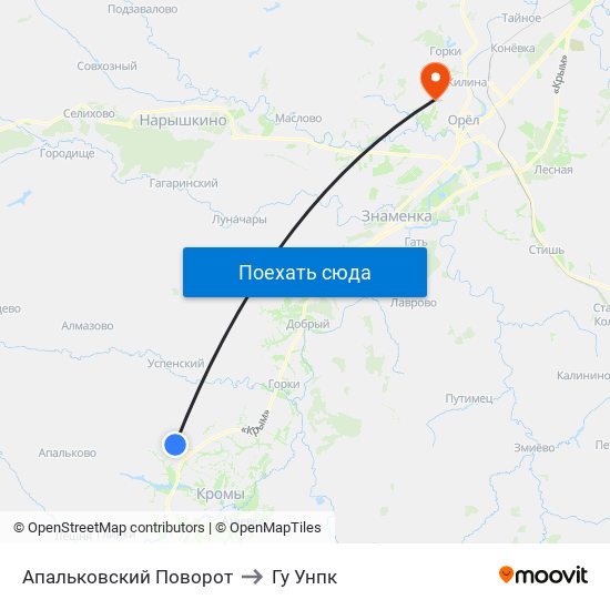 Апальковский Поворот to Гу Унпк map