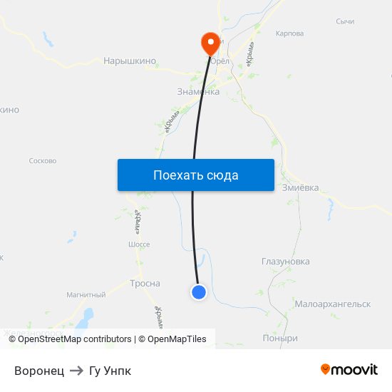 Воронец to Гу Унпк map