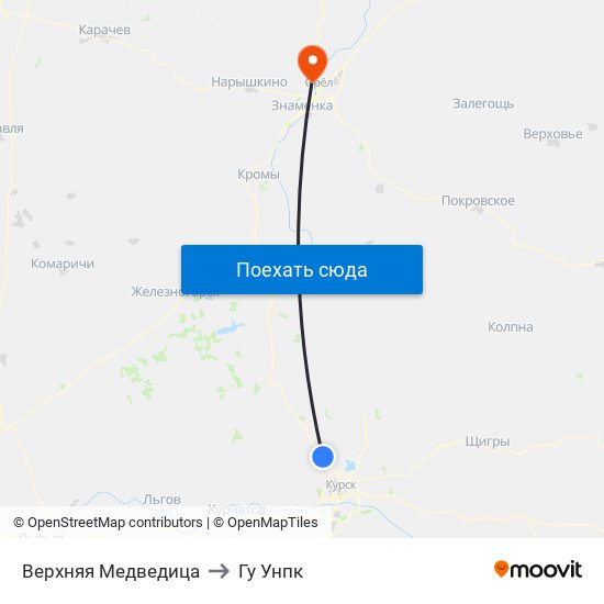 Верхняя Медведица to Гу Унпк map