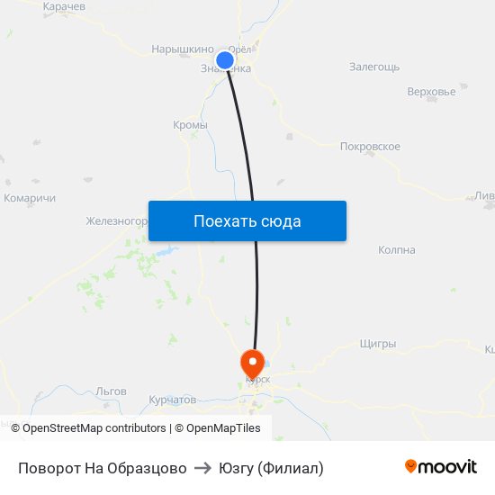 Поворот На Образцово to Юзгу (Филиал) map