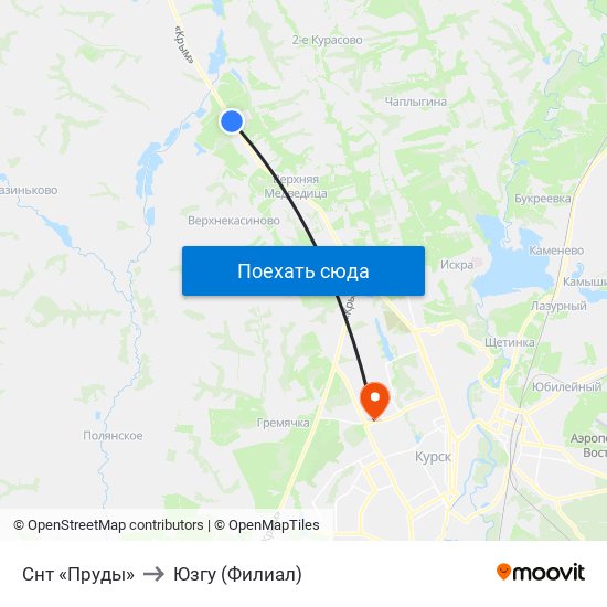 Снт «Пруды» to Юзгу (Филиал) map