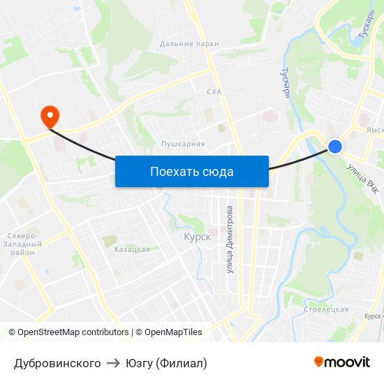 Дубровинского to Юзгу (Филиал) map
