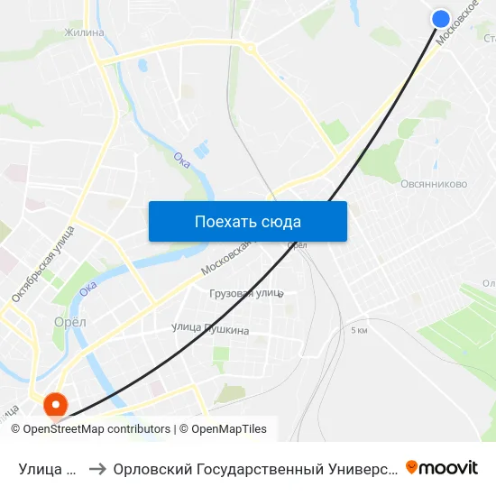 Улица Бурова to Орловский Государственный Университет (Польский Корпус) map