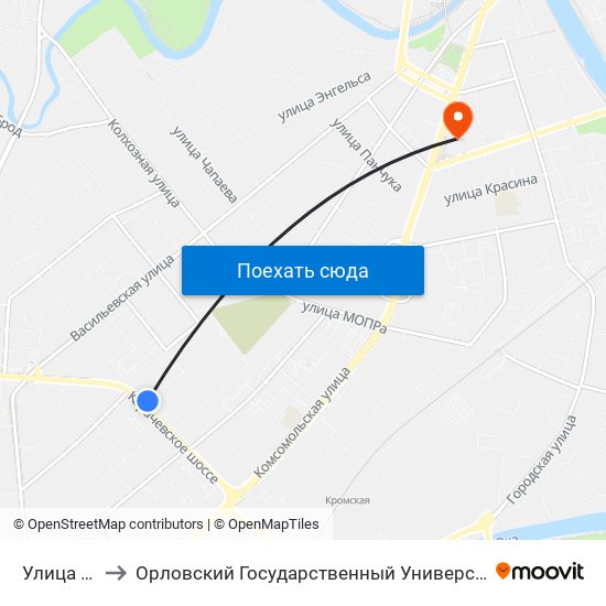 Улица Гоголя to Орловский Государственный Университет (Польский Корпус) map