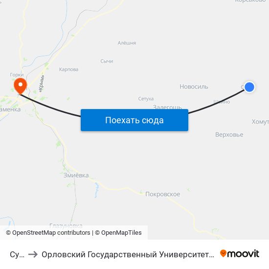 Суры to Орловский Государственный Университет (Польский Корпус) map