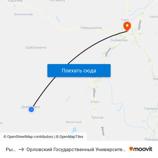 Рынок to Орловский Государственный Университет (Польский Корпус) map