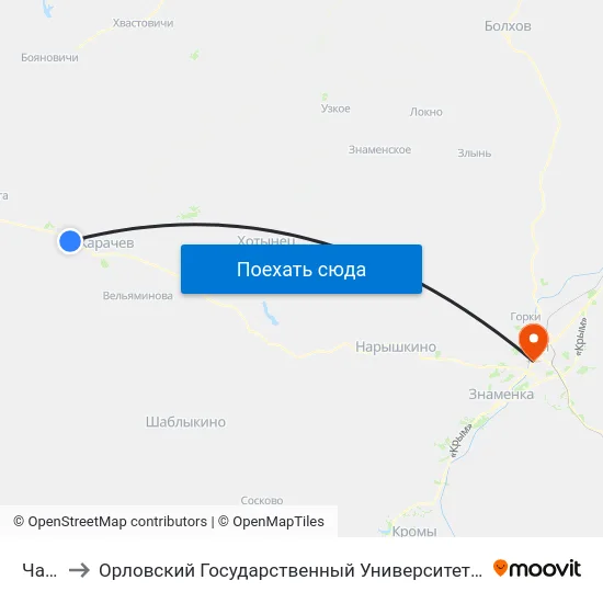 Чайка to Орловский Государственный Университет (Польский Корпус) map